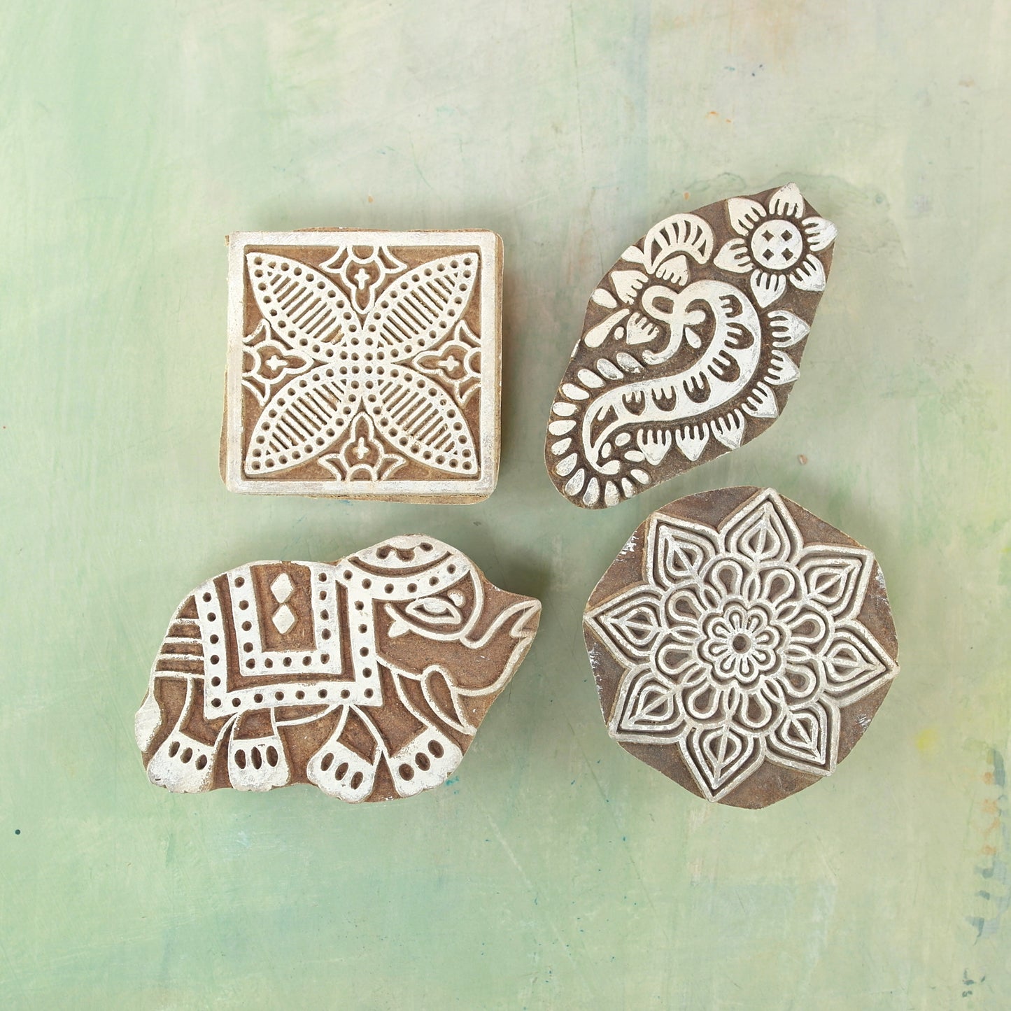 Wooden carved blocks for textile printing