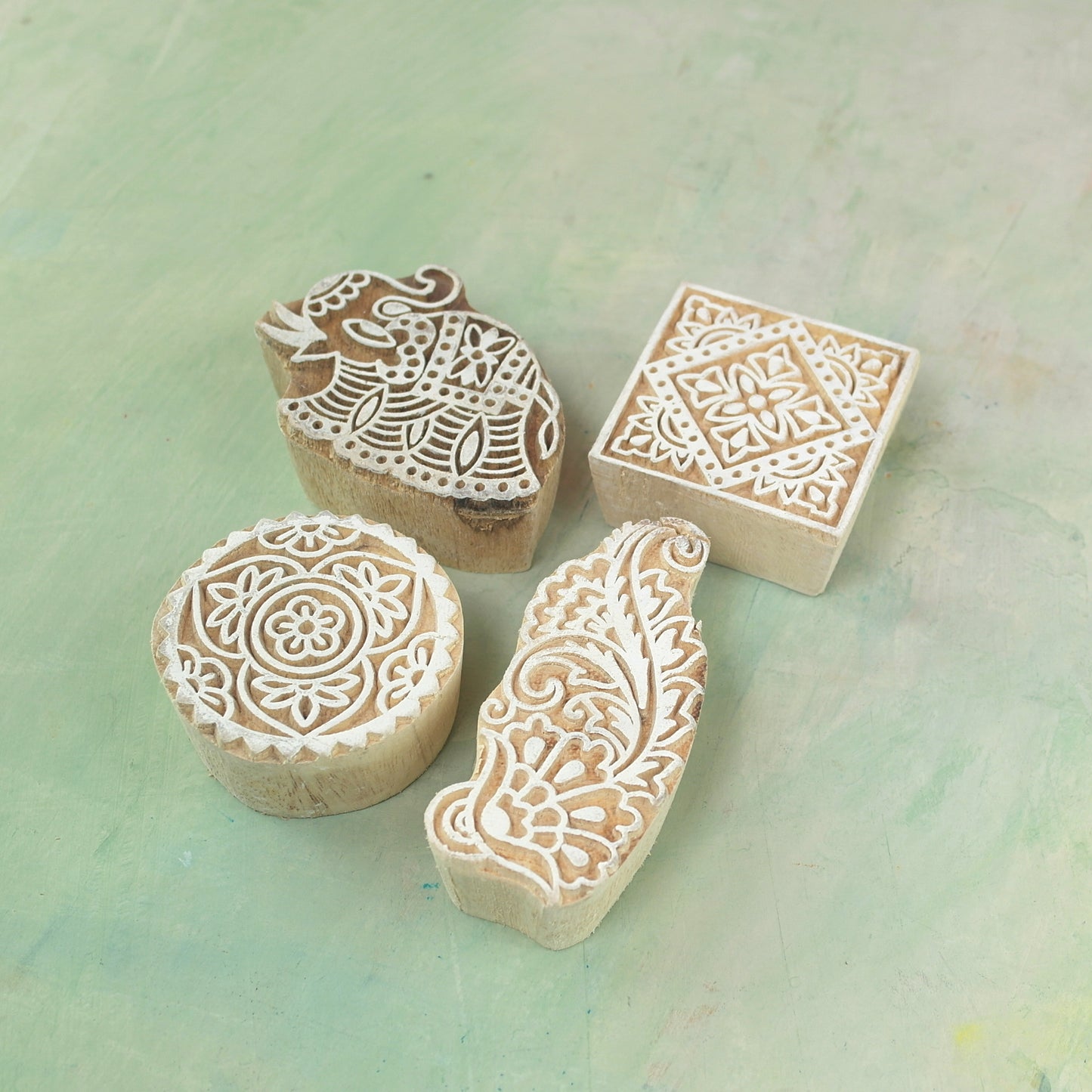 Wooden carved blocks for textile printing