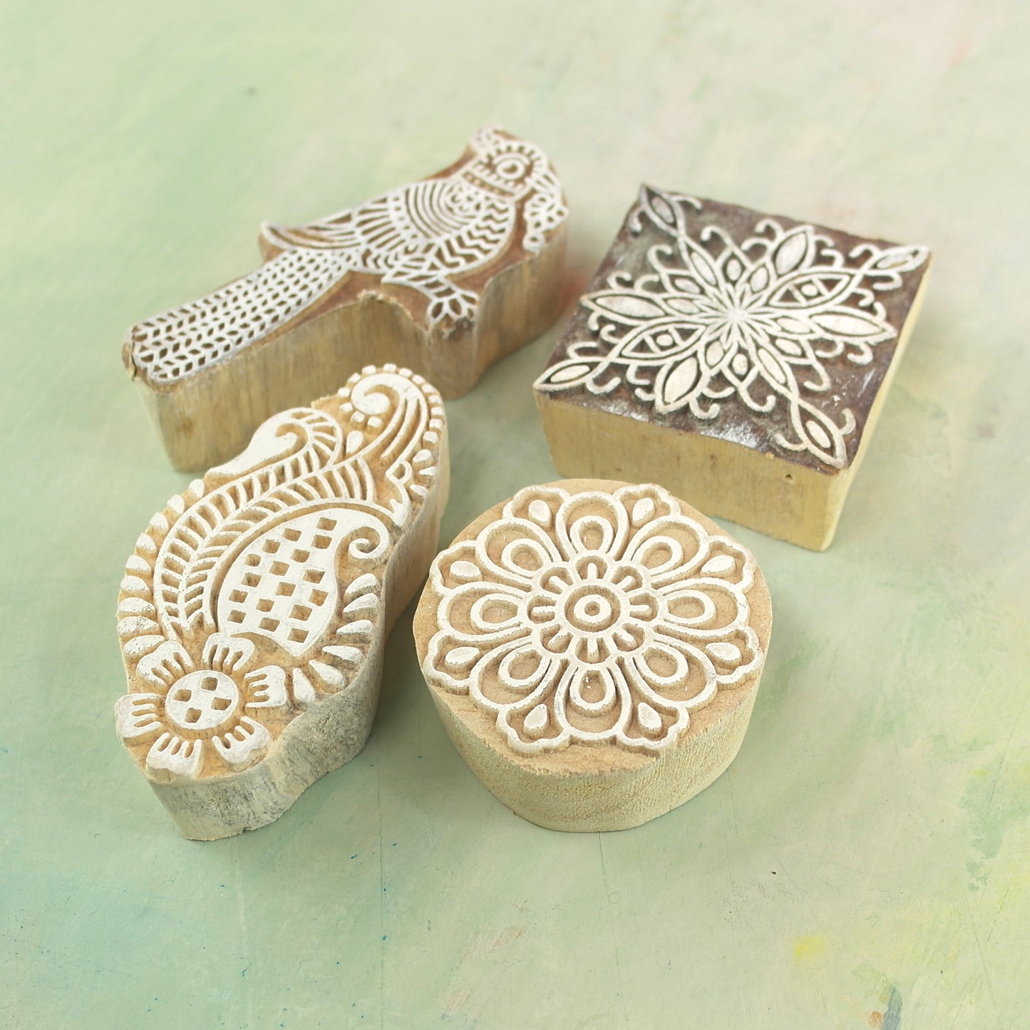Wooden carved blocks for textile printing