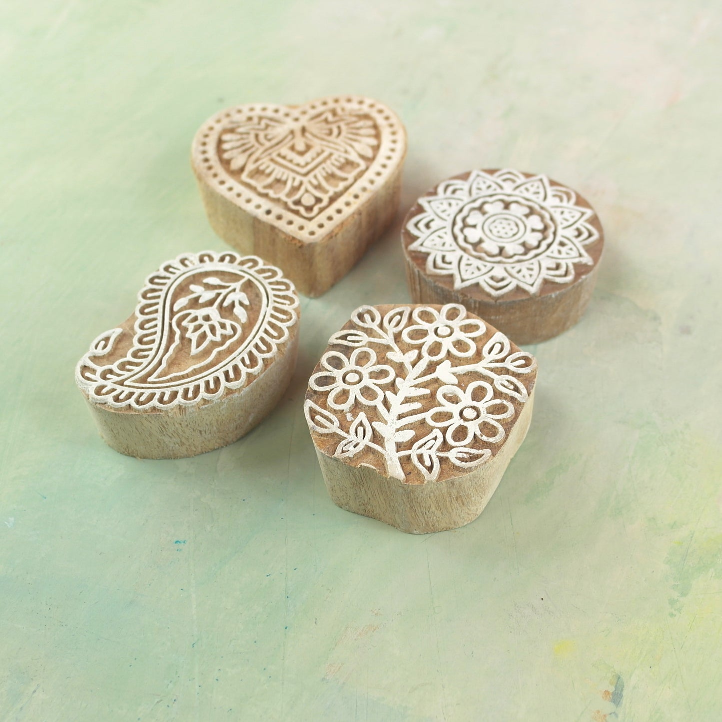 Wooden carved blocks for textile printing