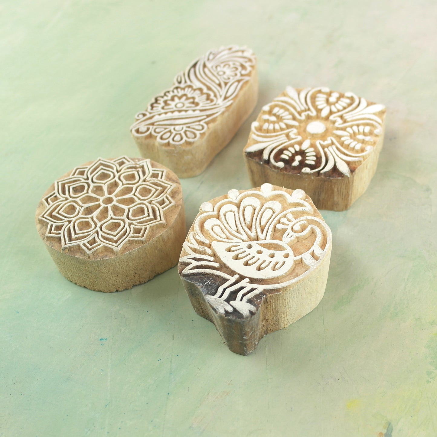 Wooden carved blocks for textile printing