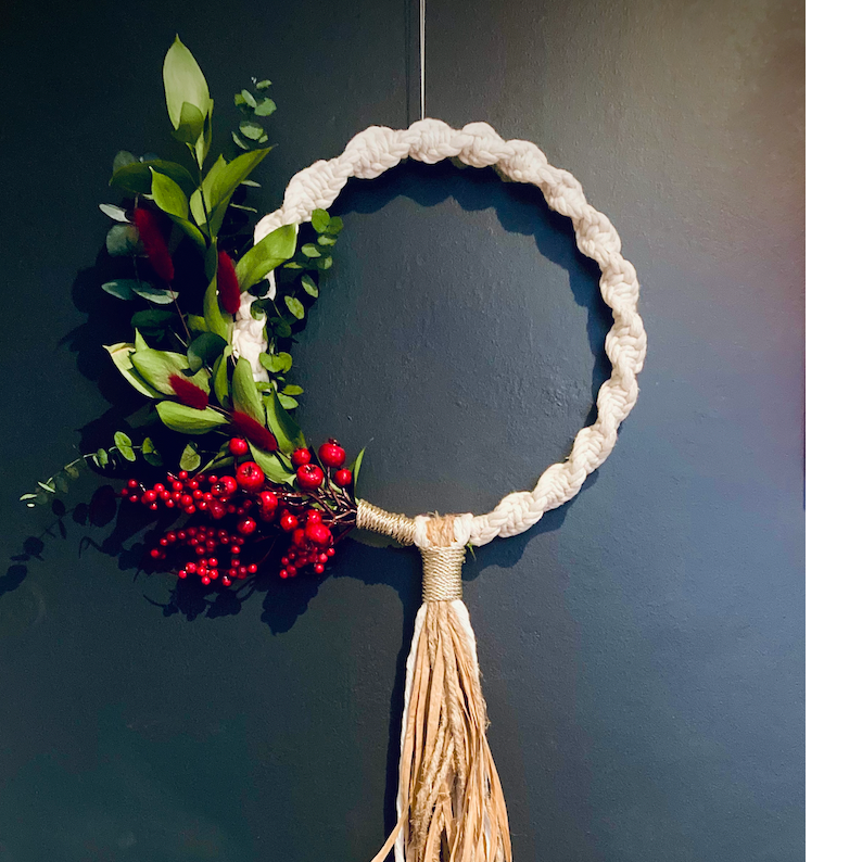Workshop Christmas wreath in macrame