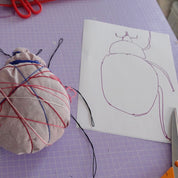 Workshop upcycle scrappy beetle bug wall hanging