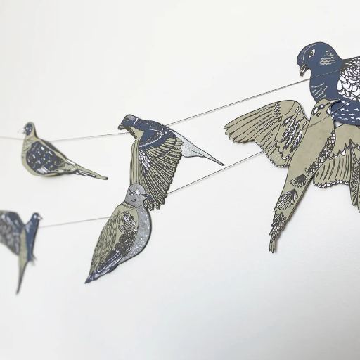 Stitched garland turtle doves