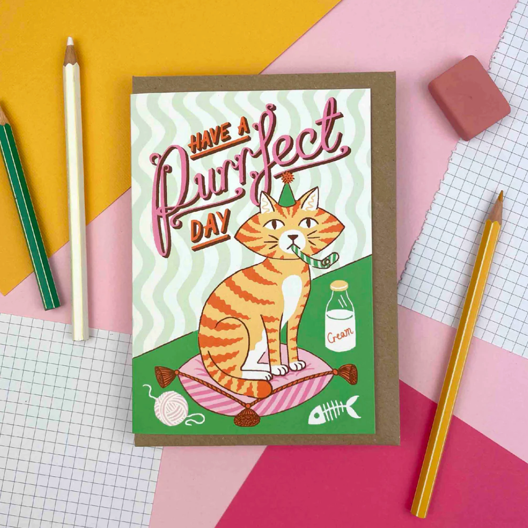 Have a Purrfect Day! Happy Birthday Cat Greeting Card