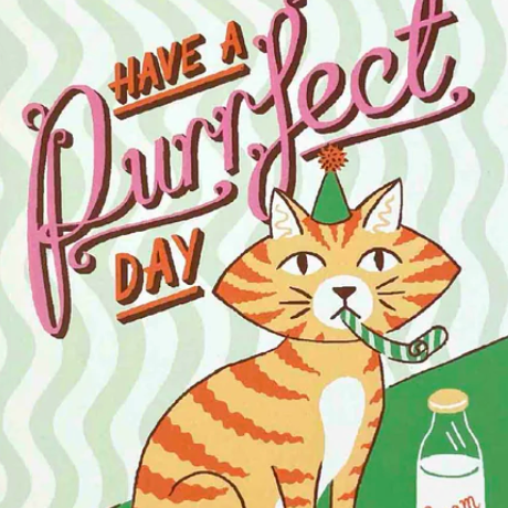 Have a Purrfect Day! Happy Birthday Cat Greeting Card