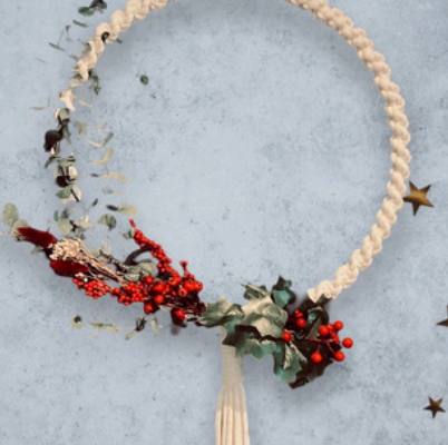 Workshop Christmas wreath in macrame