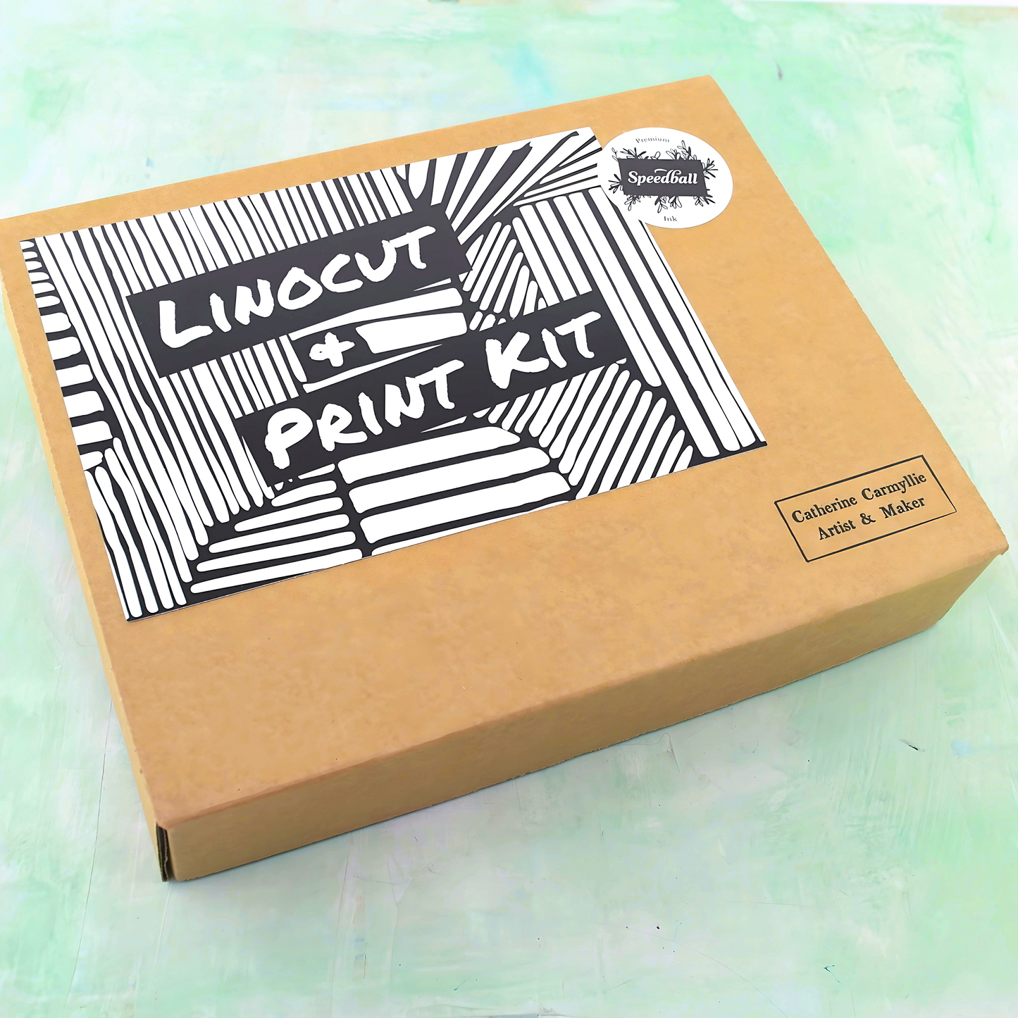 Linocut & print premium kit with 3 ink colours