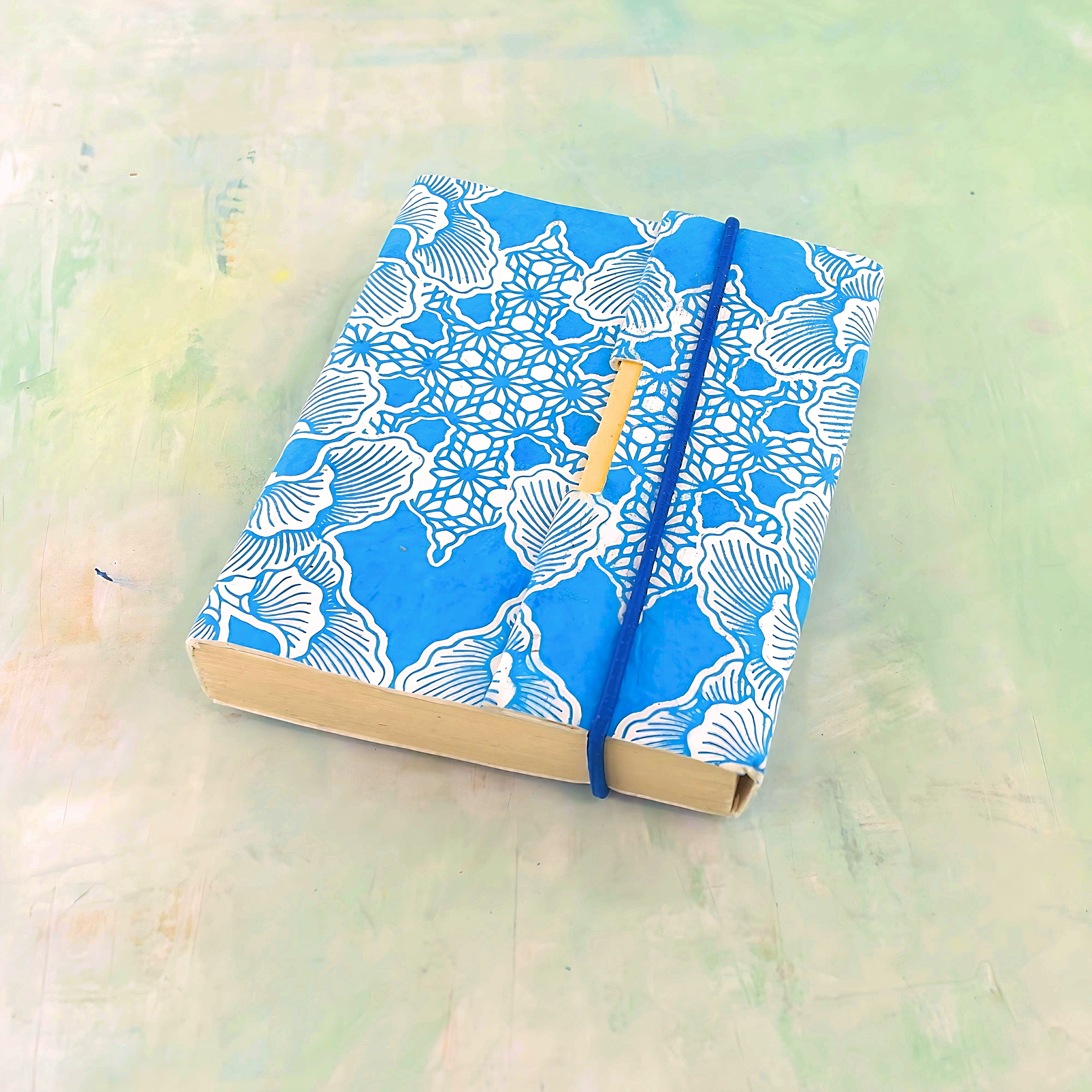 Artist handmade journal, lotus blue
