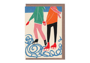 Ice Skaters Christmas Card
