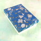 Handmade card set in box, blue pansy