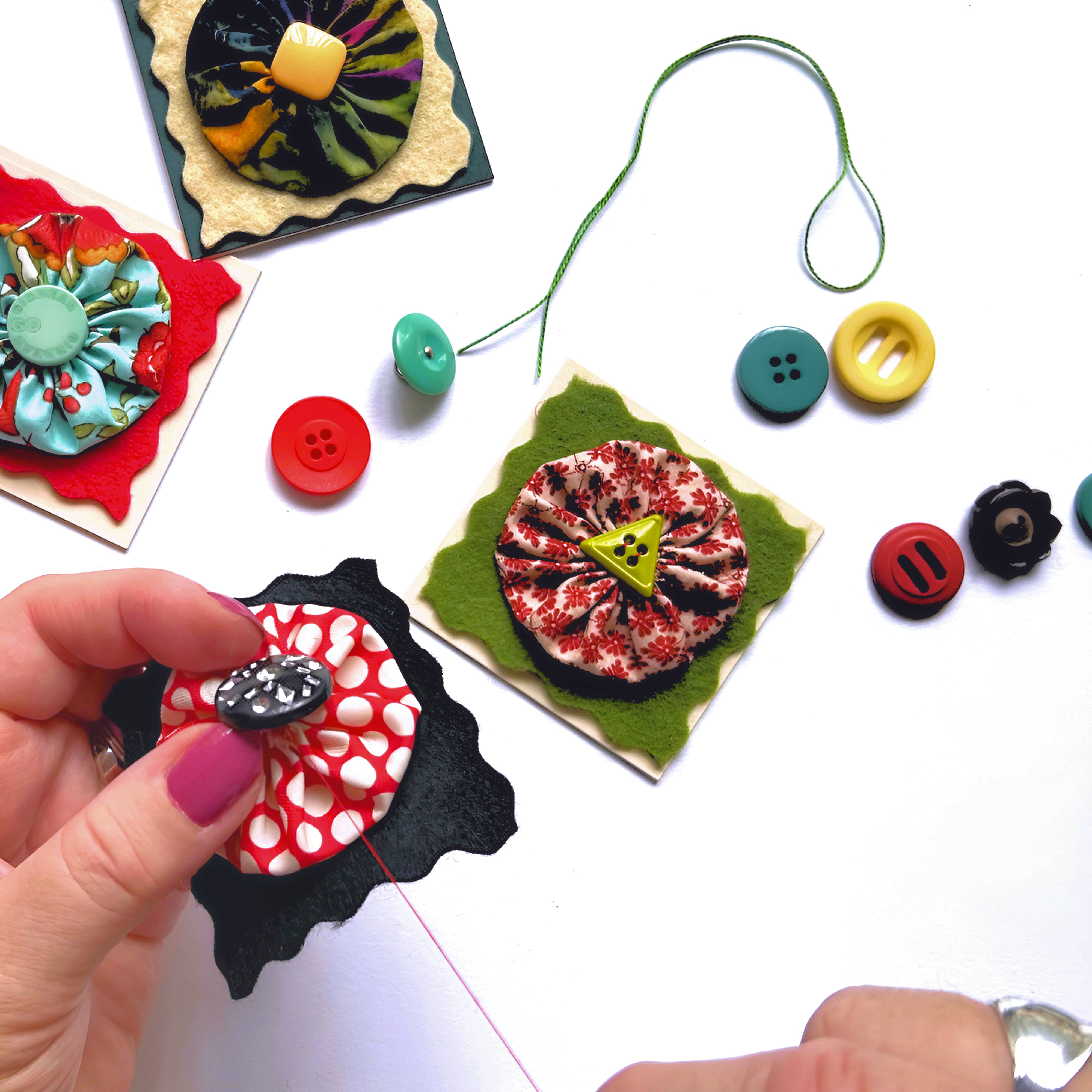 Stitched memory Christmas gift tags