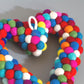 Handmade felted bead heart wreath