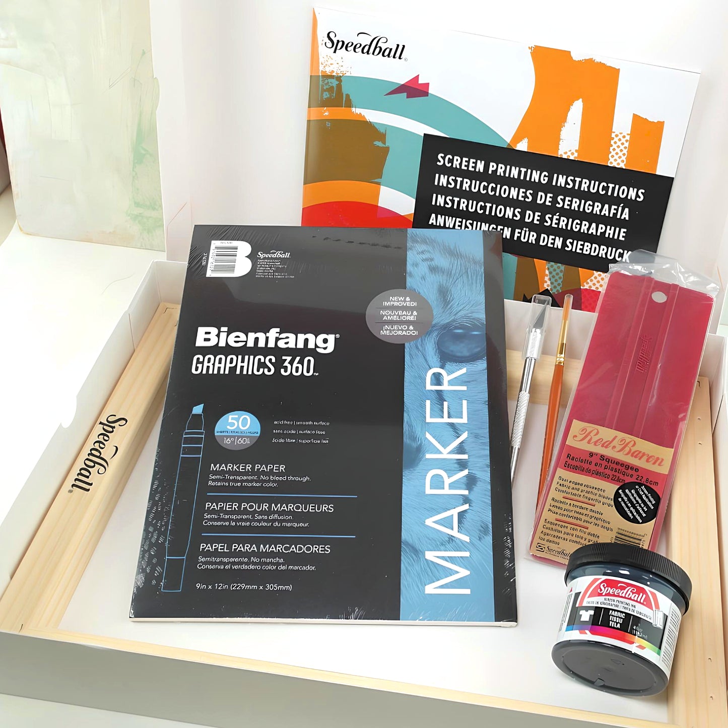 Screenprinting with paper stencil kit for beginner by Speedball