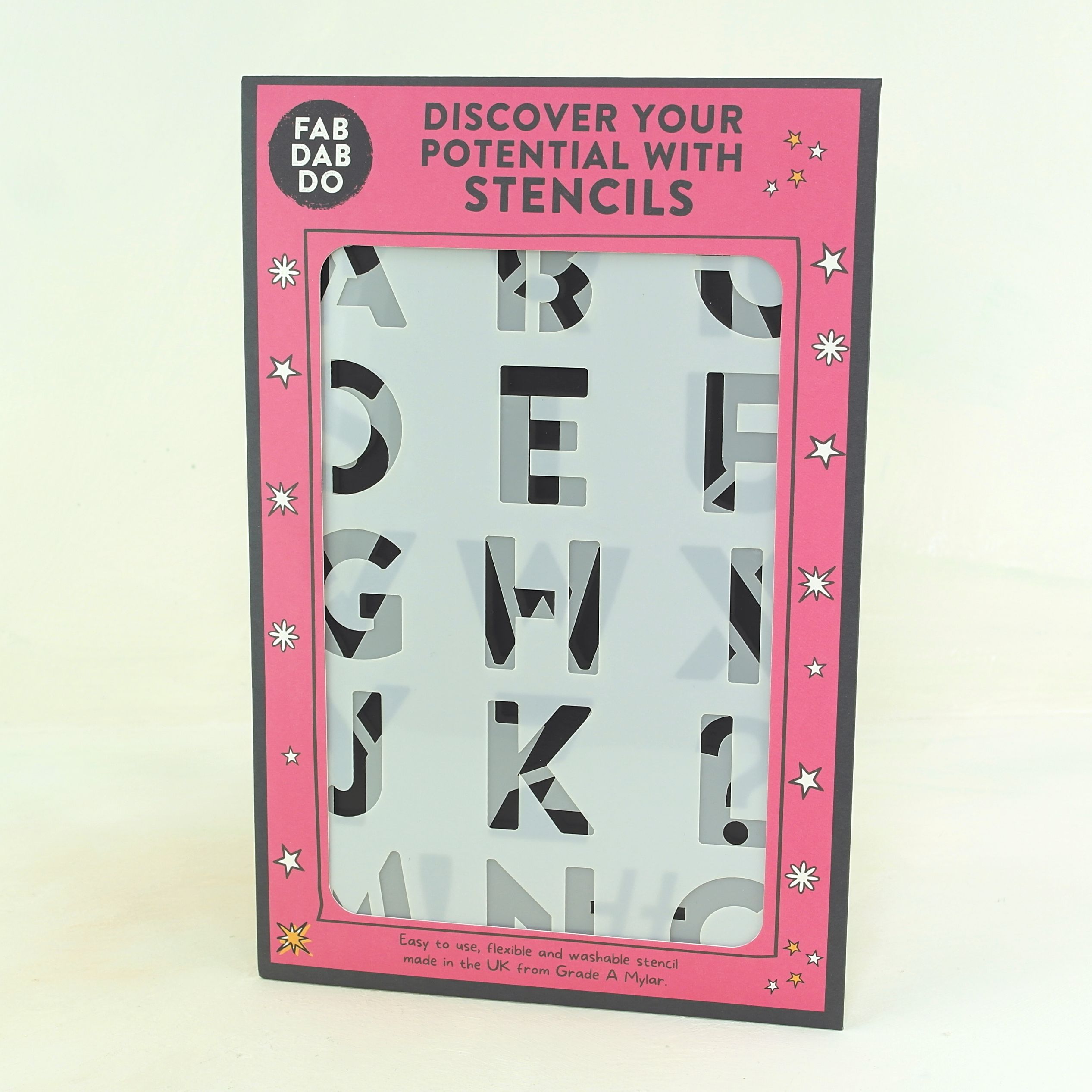 Letters stencils for fabric or paper