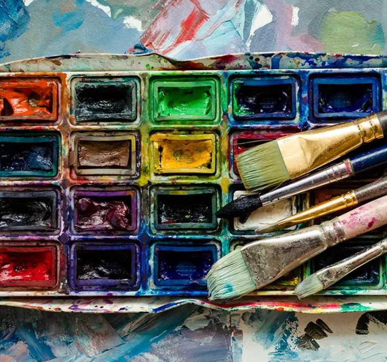 Artist paints