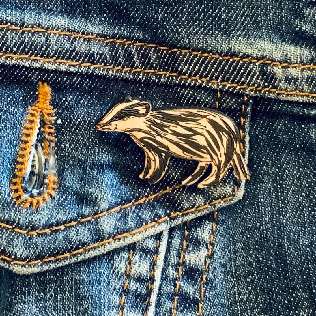 Lily Faith Badger Mini Pin Brooch