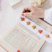 Toadstool cross-stitch bookmark kit