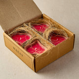 Heart-shaped candle set rose scented