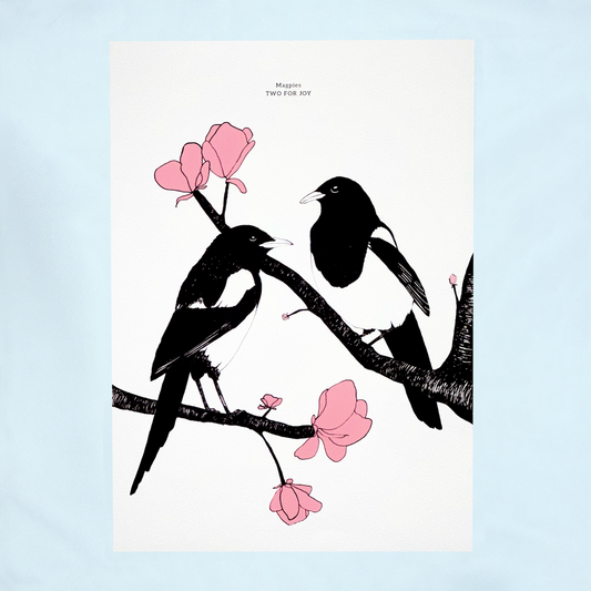 Art Print Magpies Two for Joy