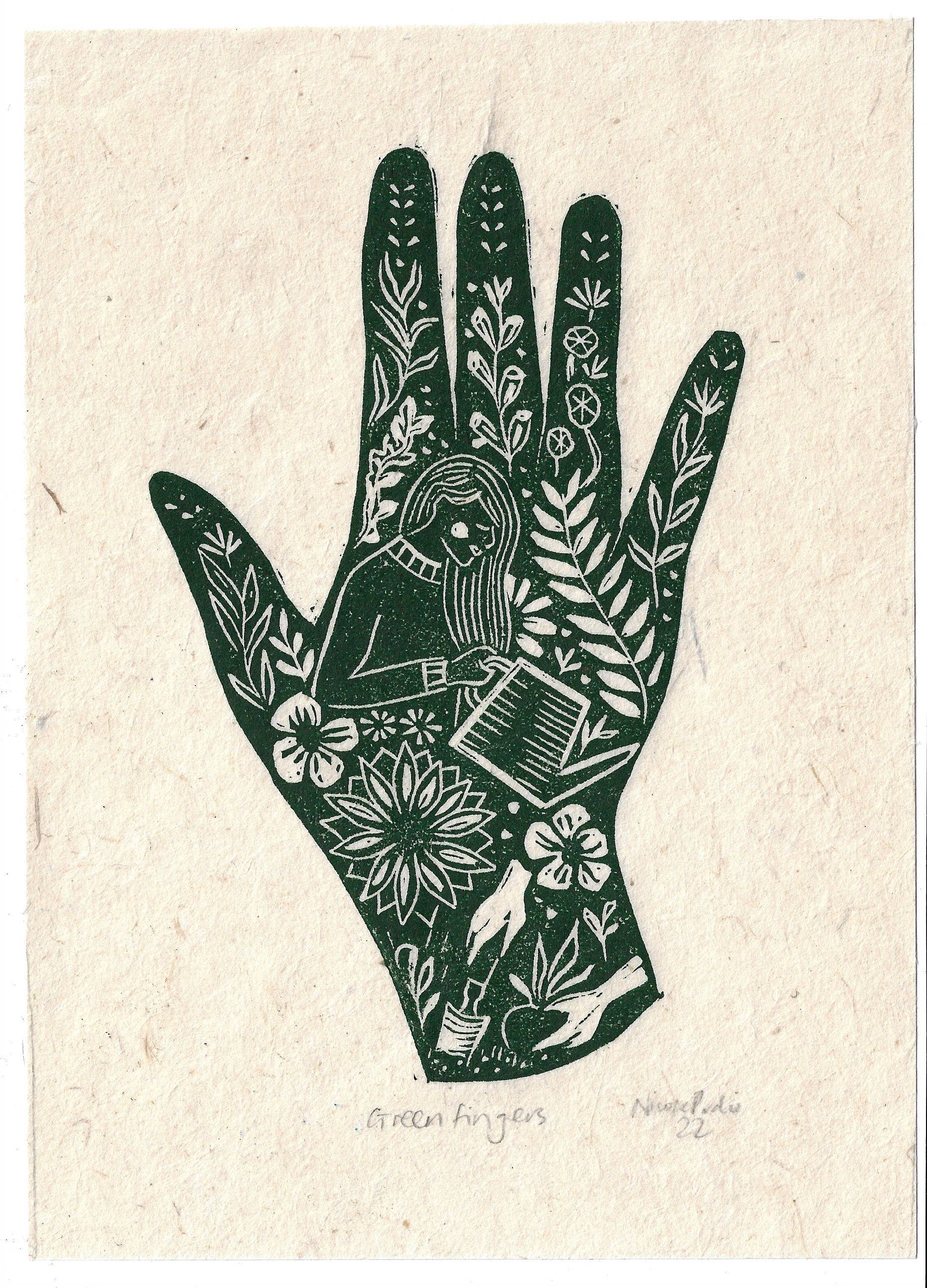 Green Fingers & Clever Hands Gardening Greeting Card