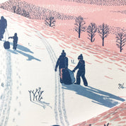 Sledging in the Snow Concertina Christmas Card