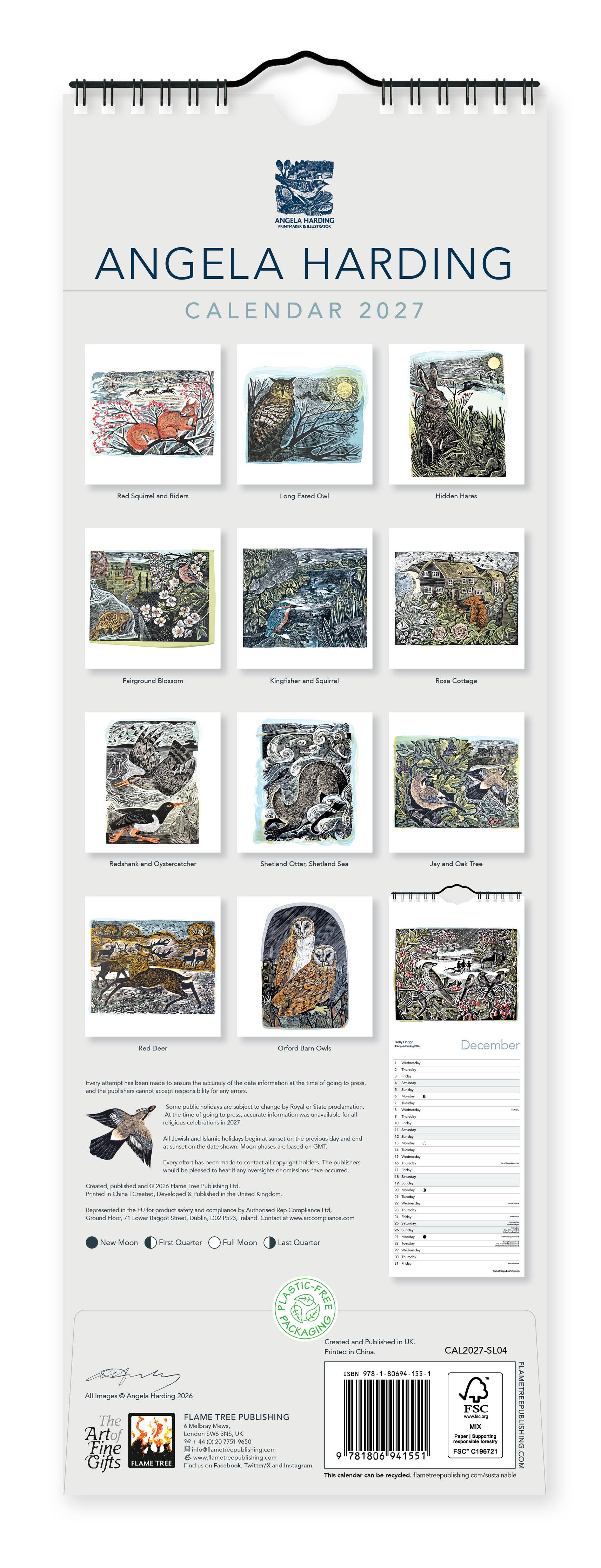 Angela Harding 2027 Slim Calendar