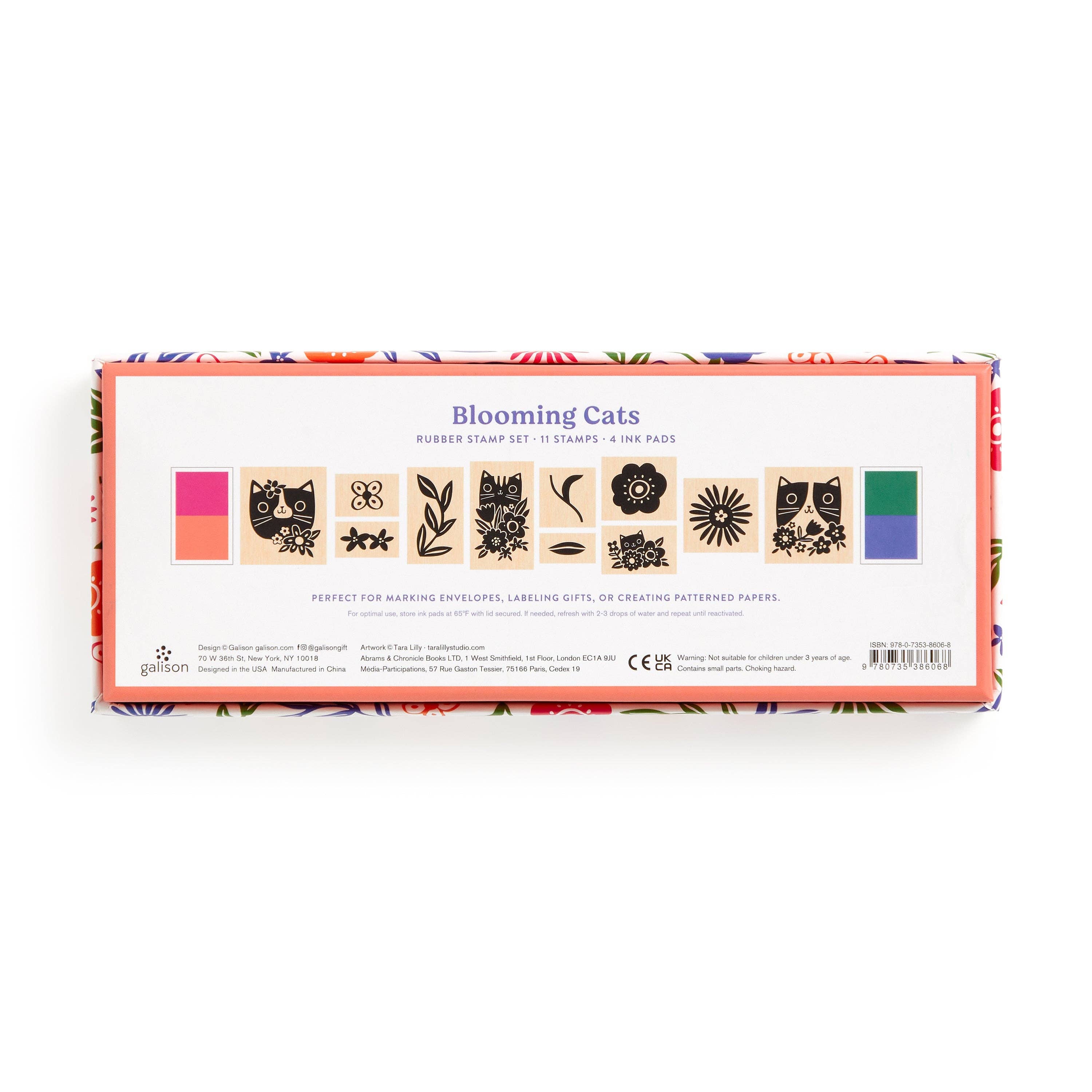 Abrams & Chronicle Blooming Cats Rubber Stamp Set
