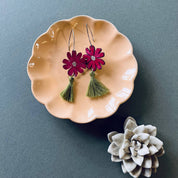 Lily Faith Red Campion Tassel Earrings