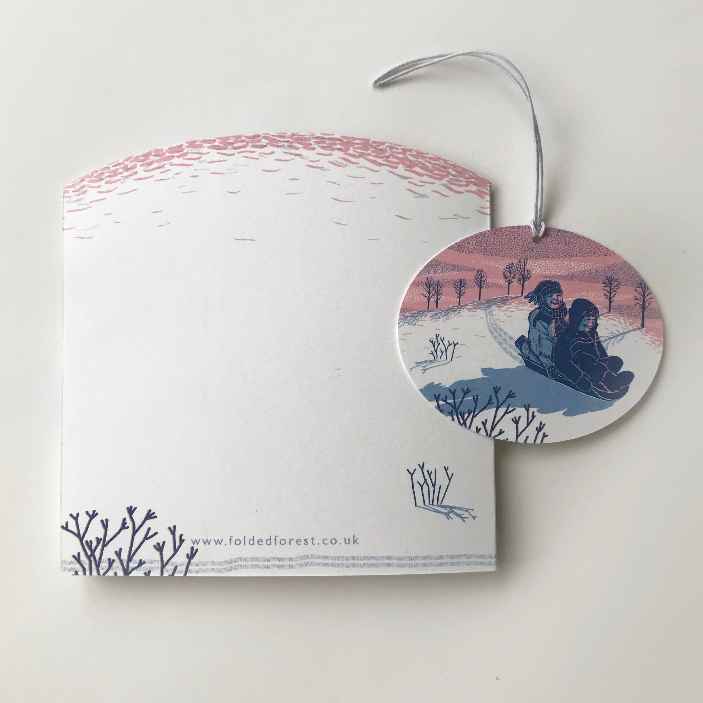 Sledging in the Snow Concertina Christmas Card