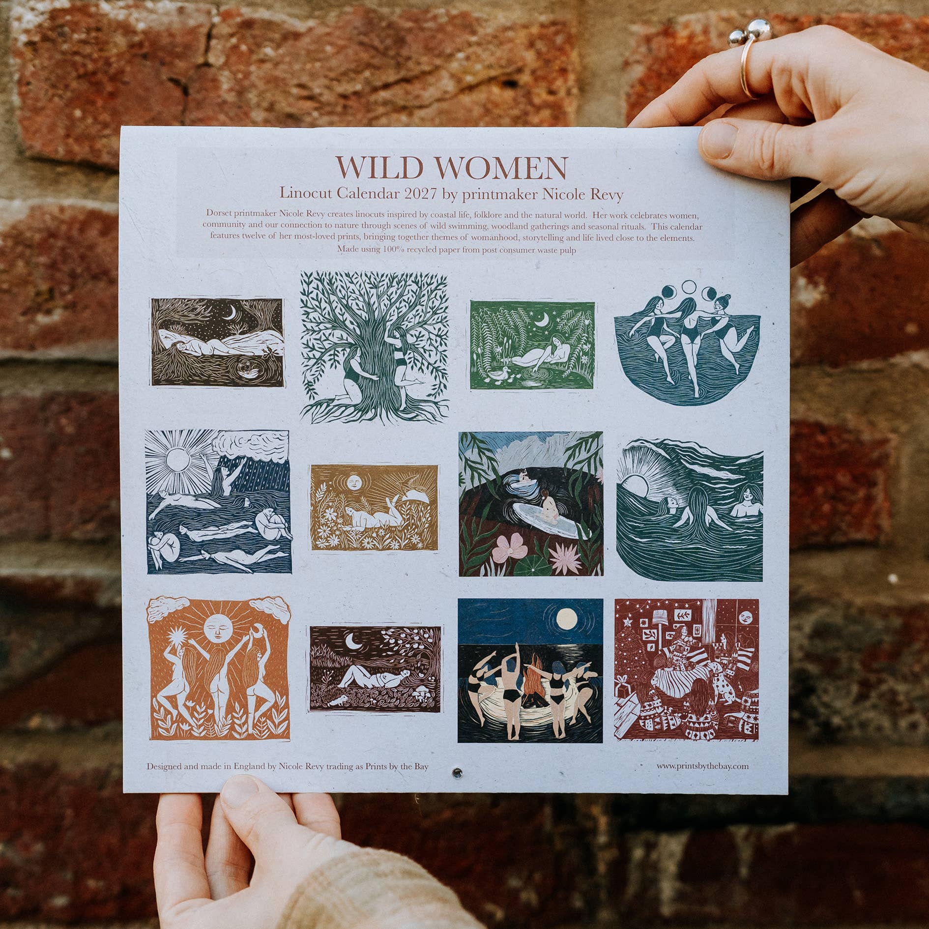 Wild Women Linocut Calendar 2027 by Nicole Revy