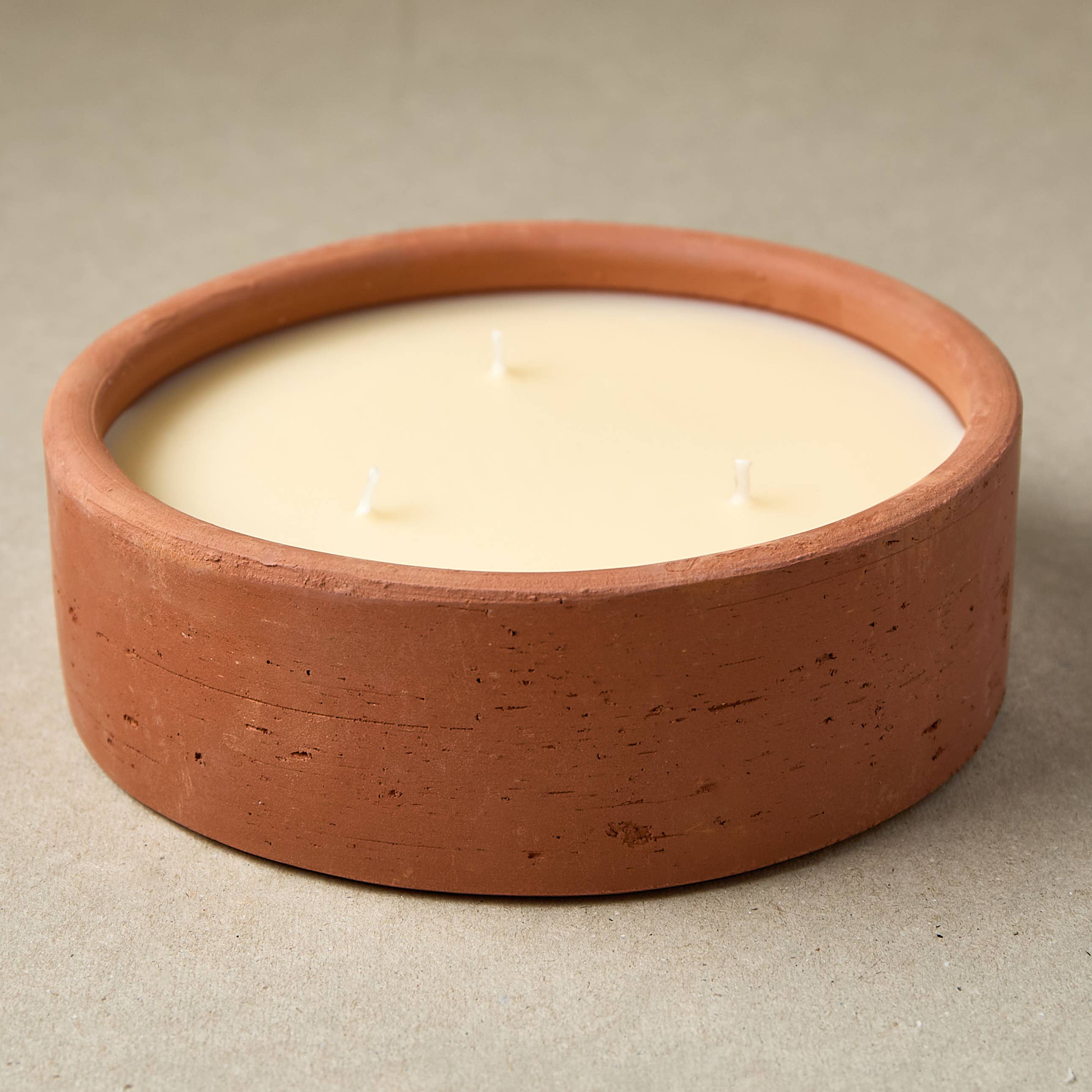 Coconut Scented 3 Wick Terracotta Candle