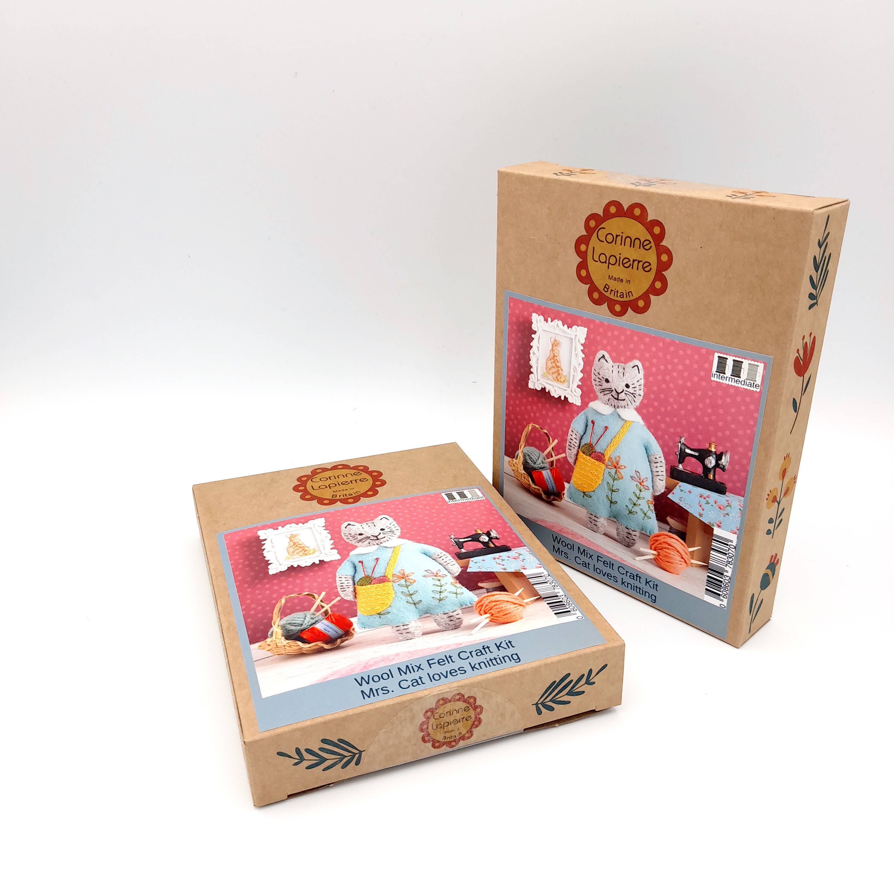 Corinne Lapierre Mrs Cat Loves Knitting Felt Craft Kit