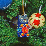 Hand Painted Papier-Mâché Cat Ornament