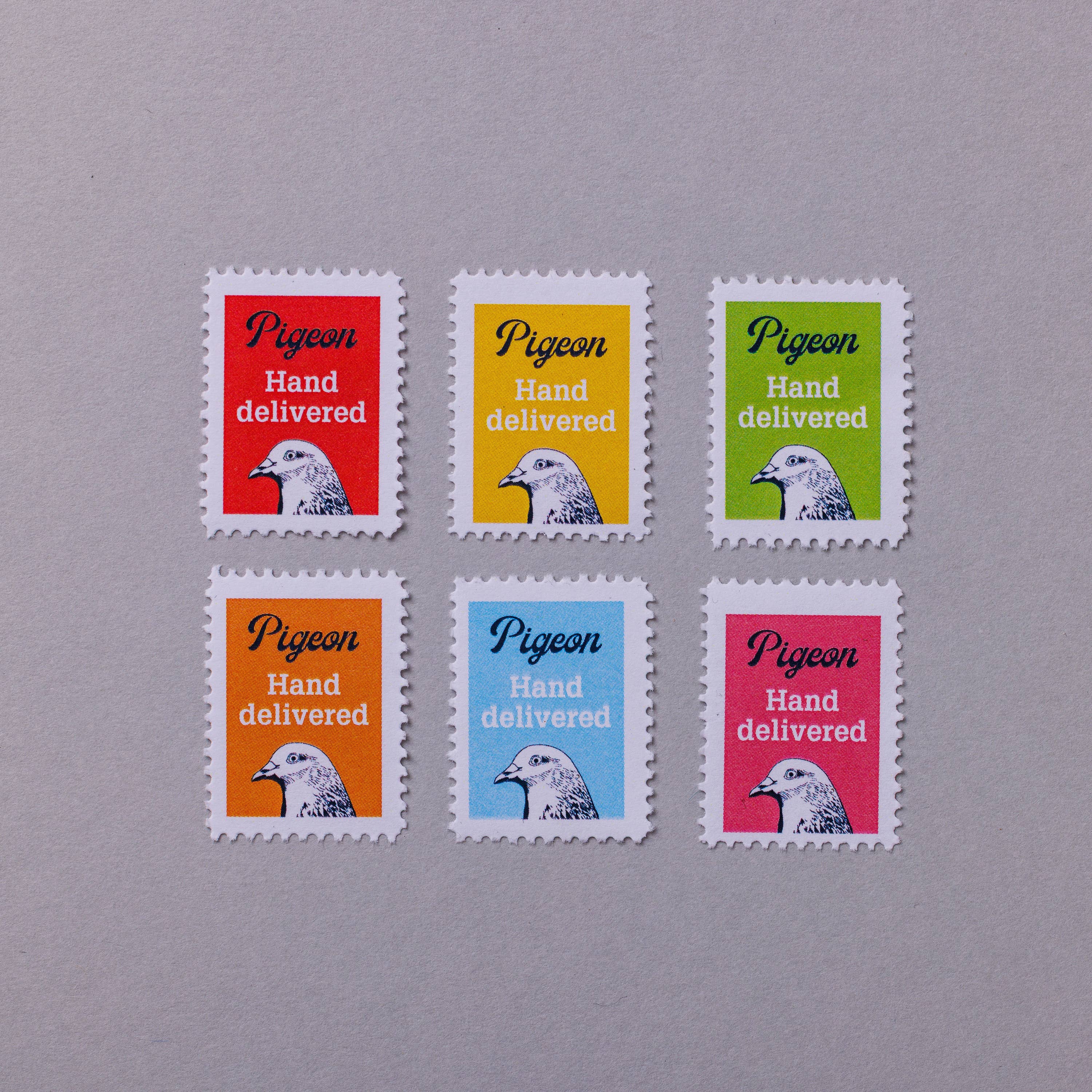 Pack of 6 hand delivery stamps, seals for letters