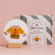 I Love cats cross stitch kit