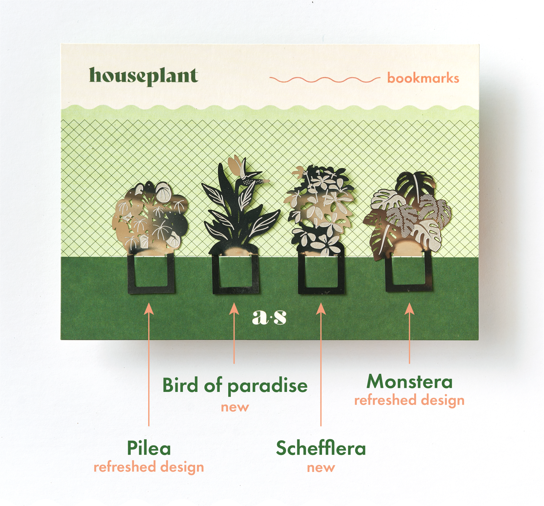 House Plant Bookmarks, set of 4