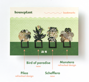 House Plant Bookmarks, set of 4