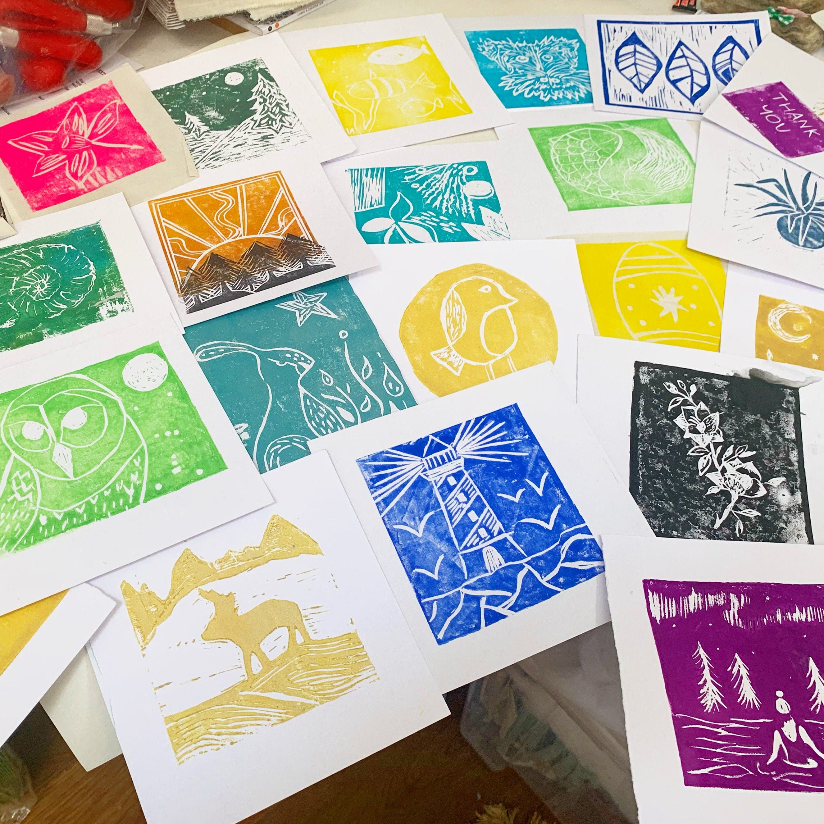Block printing ink gift set with 18 tins