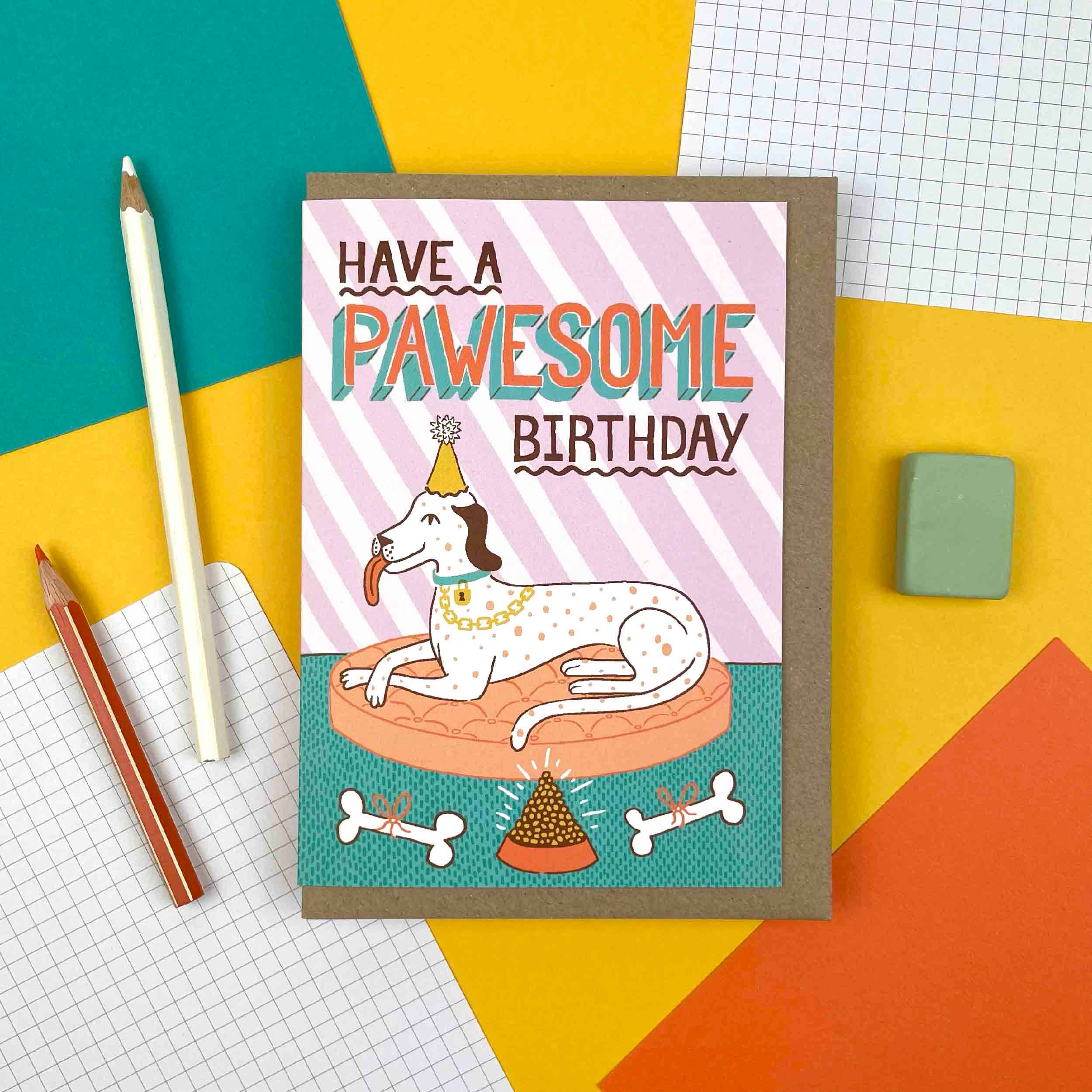 Have a Pawesome Birthday, Dalmatian Birthday Card