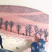 Sledging in the Snow Concertina Christmas Card