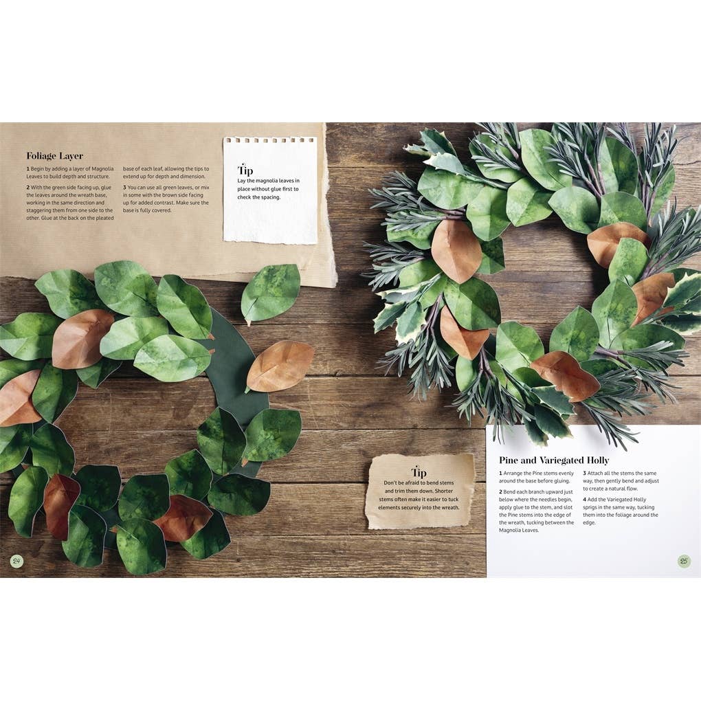 Bouquet in a Book: Christmas Wreath Papercraft Kit