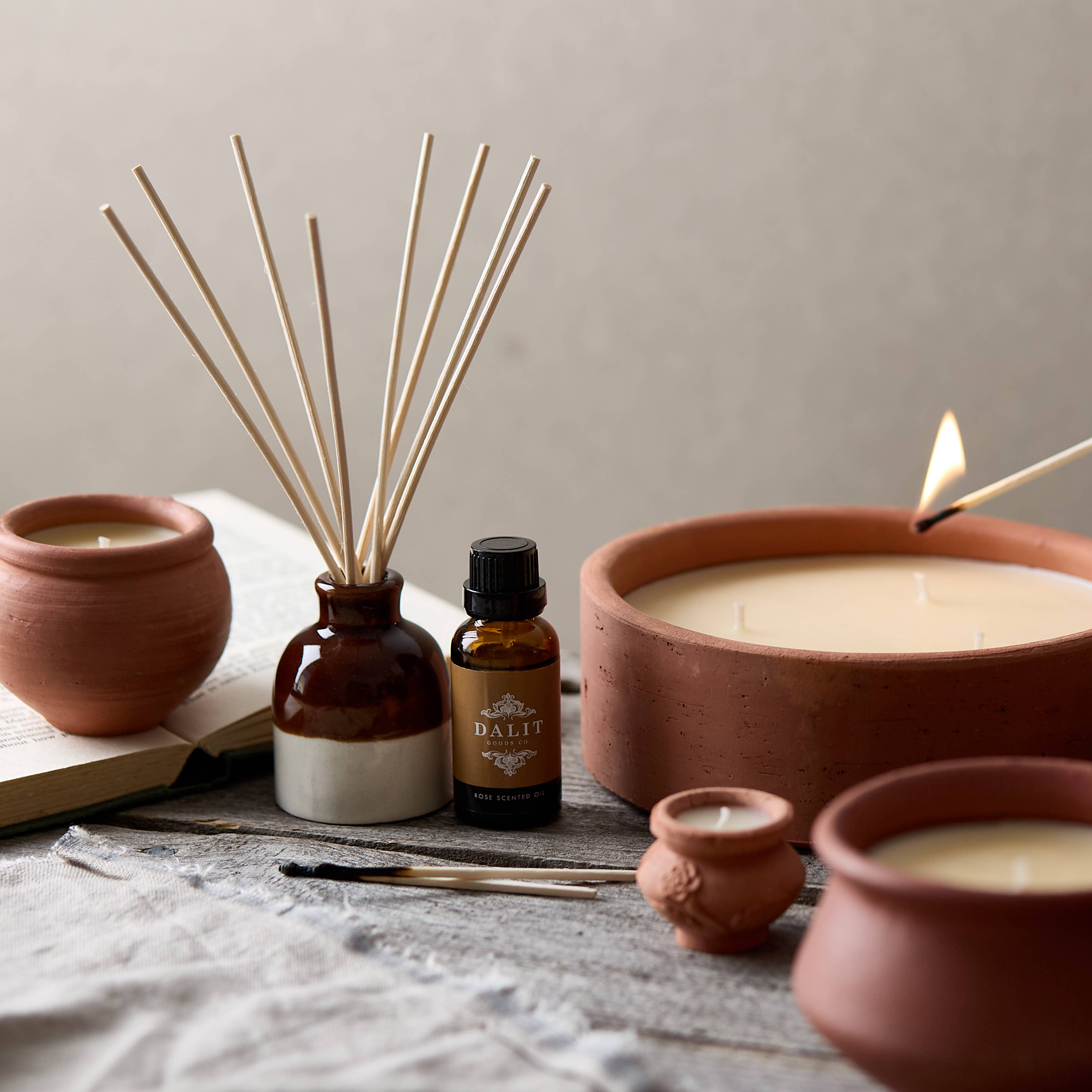 Coconut Scented 3 Wick Terracotta Candle
