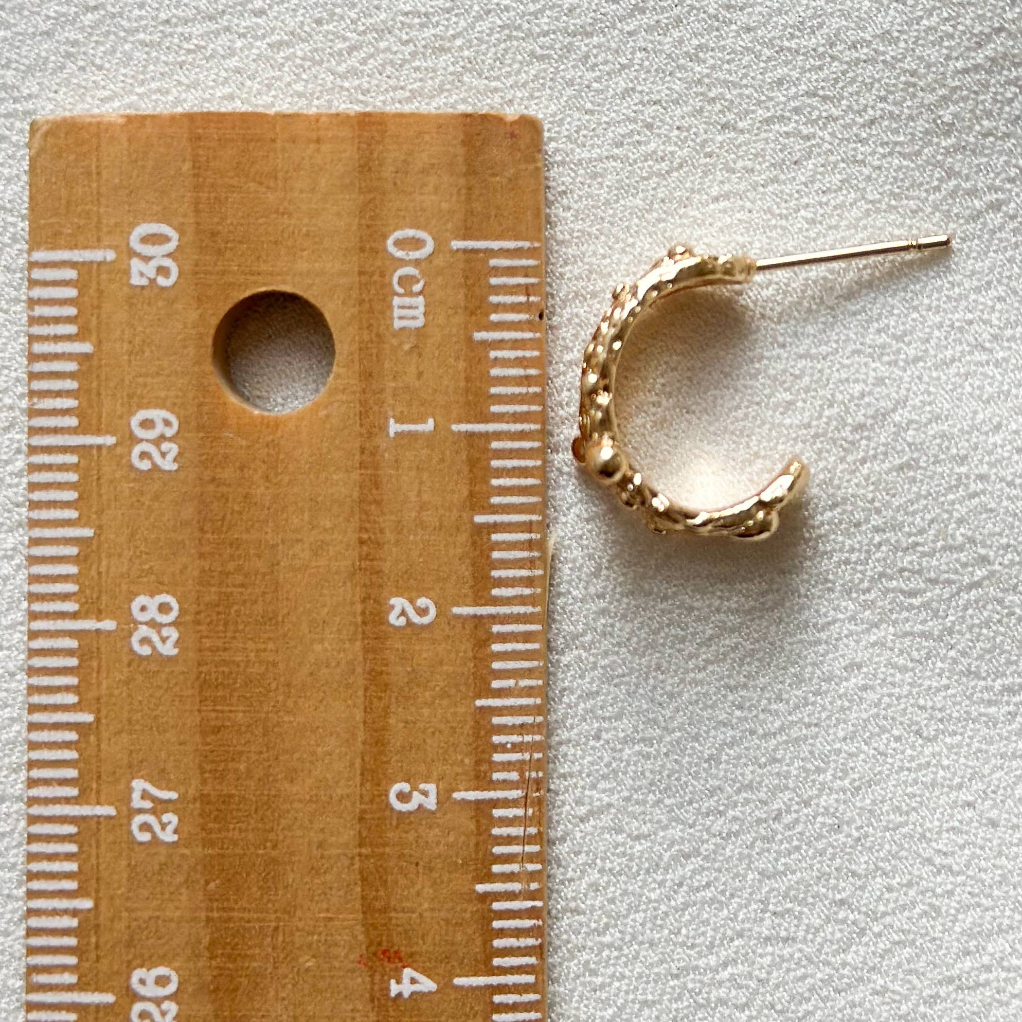 Gold-Plated Molten Double Hoop Earrings