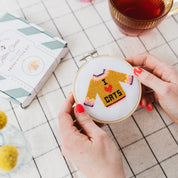 I Love cats cross stitch kit