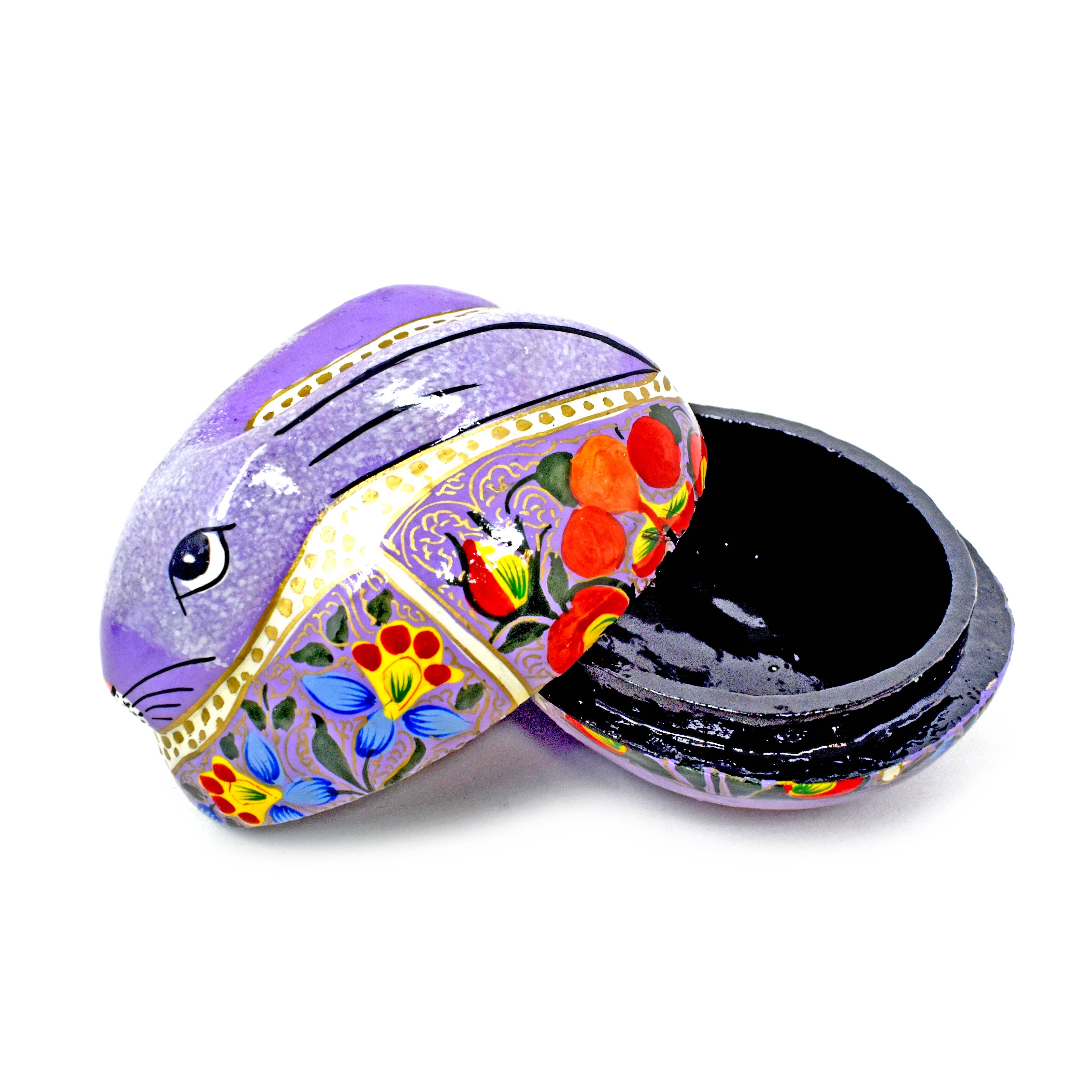 Hand Painted Papier-Mâché Rabbit Box