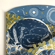 Moonlit Badgers Concertina Card