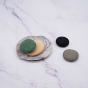 4 Handmade Pebble Soaps with Porcelain Dish Set