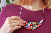 Chunky Liberty Fabric Knot Pendant - Deco Florals: Gloria Lomo