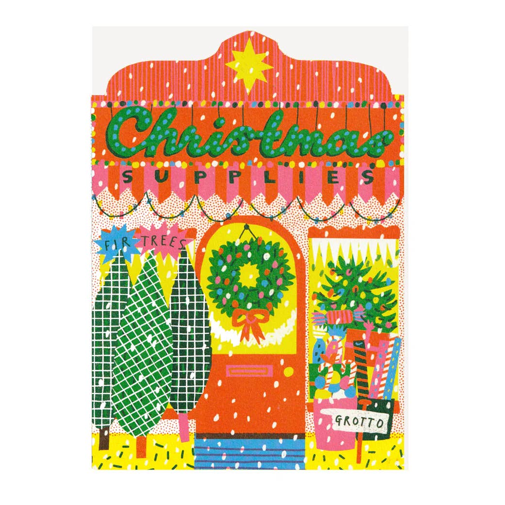Christmas Supplies Shop Greeting Card
